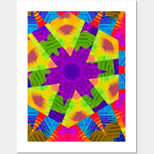 Abstract psychedelic kaleidoscope Posters and Art